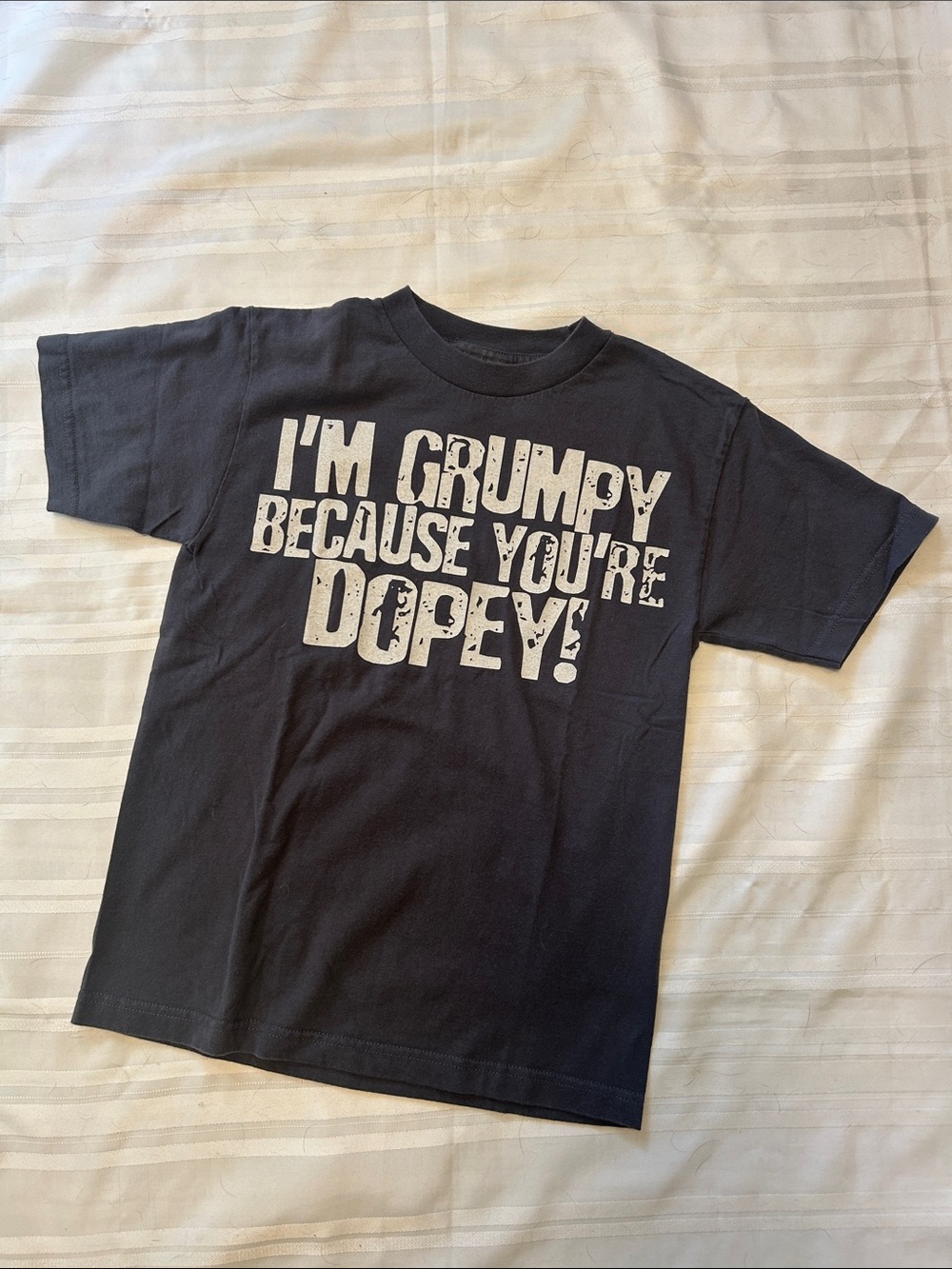 Dark Grey Graphic Tee - "I'm Grumpy Because You're Dopey!"